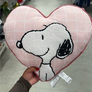 Heart-Shaped Pink Snoopy Plush Pillow